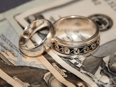 Wedding rings and money