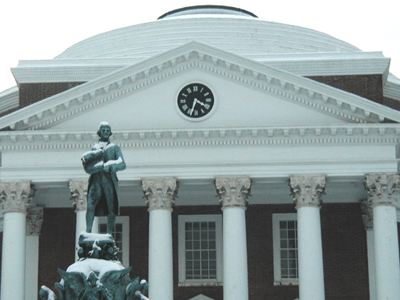 Jefferson and the Rotunda in the snow