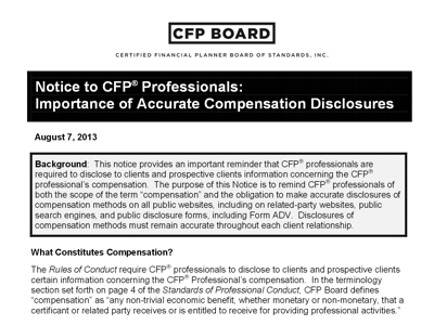 CFP Board Notice