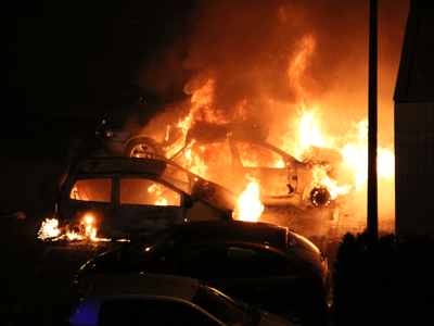 Burning cars Burning cars