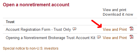 Vanguard Trust Account Registration Form