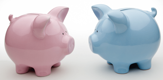 Pink and Blue Piggy Banks Pink and Blue Piggy Banks