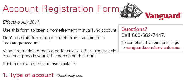 Vanguard Trust Account Form