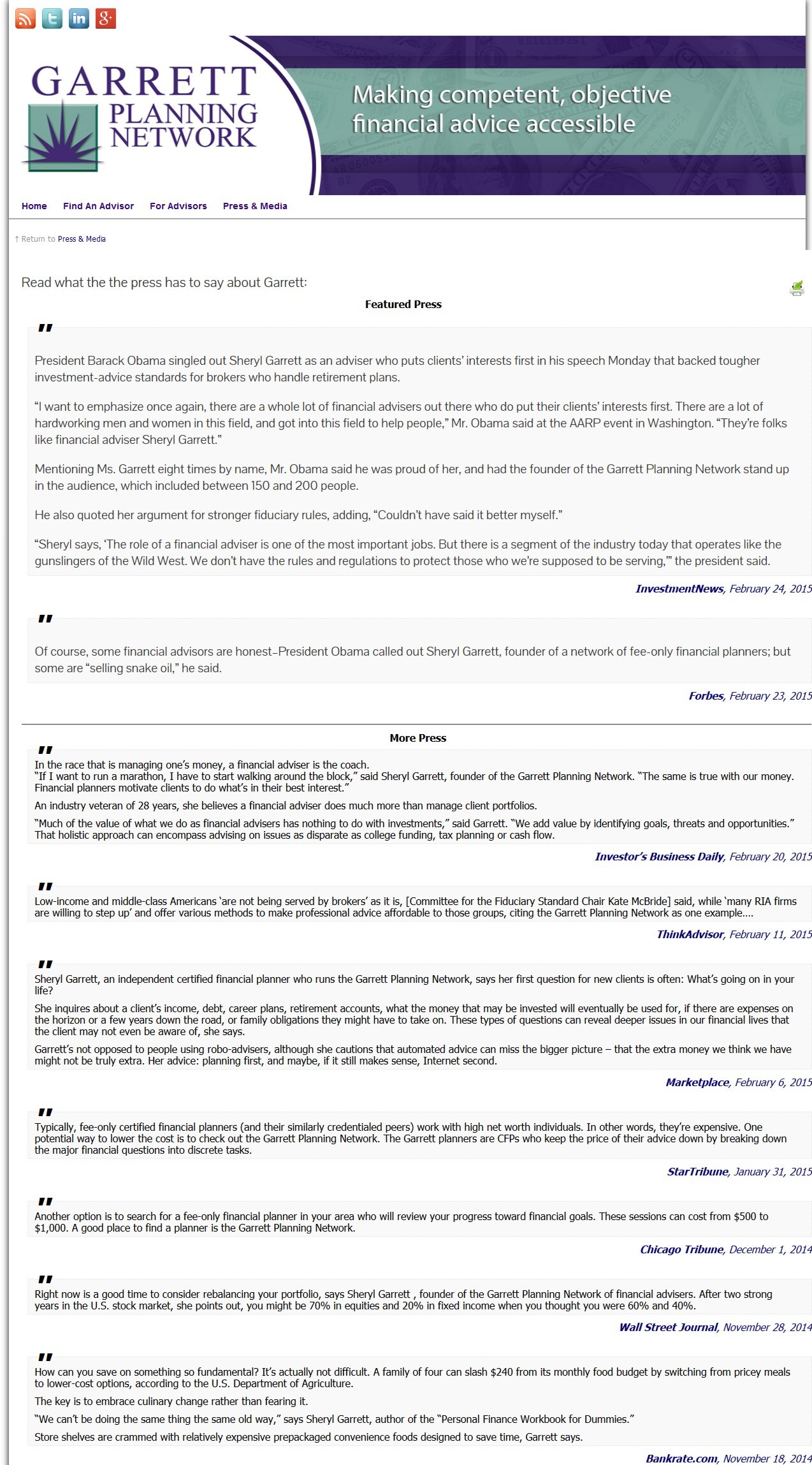 Garrett Planning Network SEC Anti-Testimonial Violation