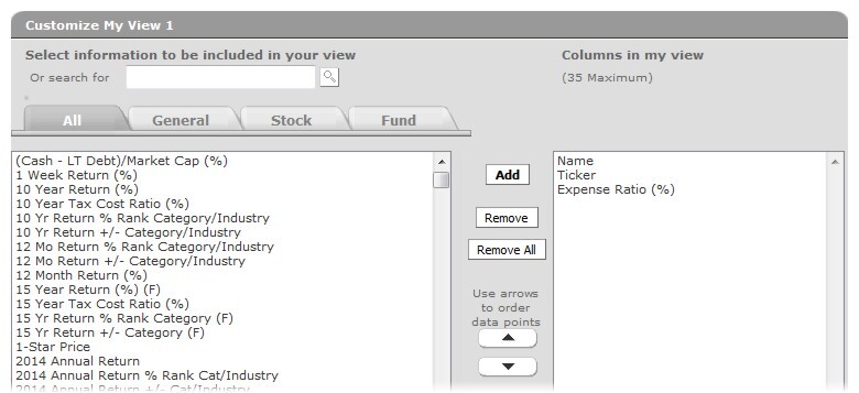 Customize a Morningstar Portfolio
