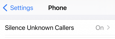 Silence Unknown Callers